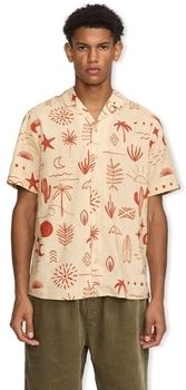 Košele s dlhým rukávom Rvlt Revolution  Short Sleeved Cuban Shirt 3169 - Red