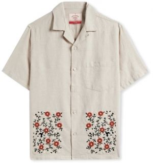 Košele s dlhým rukávom Portuguese Flannel  Colibri Shirt - Off White
