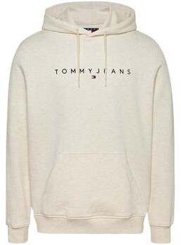 Mikiny Tommy Jeans  Linear Logo Hoodie Oat Marl Heather