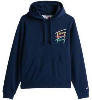 Mikiny Tommy Jeans  3 Colour Signature Logo Hoodie Dark Night Navy