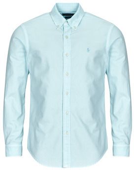 Košele s dlhým rukávom Polo Ralph Lauren  CHEMISE DROITE CUSTOM EN OXFORD LEGER TEINTURE MINERALE