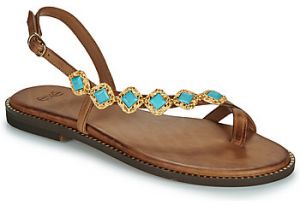 Sandále Exé Shoes  530-MILOS-LEATHER-BROWN-TURQUOISE