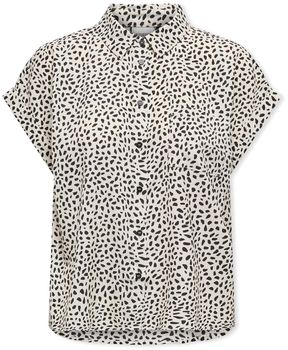 Blúzka Only  Noos Hannover Life Shirt - Cloud Dancer/Black Grap