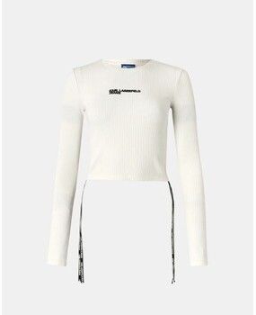Tričká s dlhým rukávom Karl Lagerfeld  A1W17037 LS RIBBED