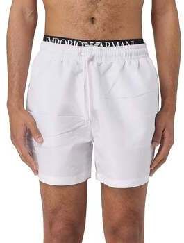 Plavky Emporio Armani  Beach Double Waistband Swim Shorts White