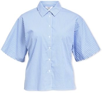 Blúzka Object  Tutta Shirt - Cornflower Blue/White
