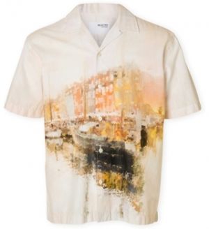 Košele s dlhým rukávom Selected  RelaxCarl Shirt - Apricot