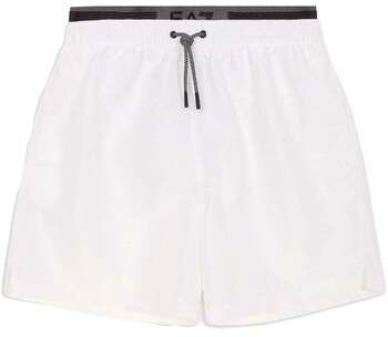 Plavky Ea7 Emporio Armani  Double Waistband Swim Shorts White