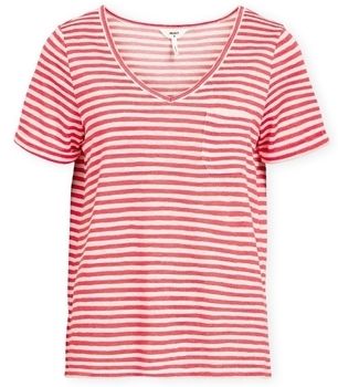 Mikiny Object  Noos Top Tessi Slub - Paradise Pink/White
