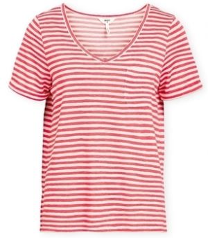 Mikiny Object  Noos Top Tessi Slub - Paradise Pink/White