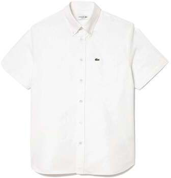 Košele s dlhým rukávom Lacoste  Regular Fit Short Sleeved Oxford Shirt White