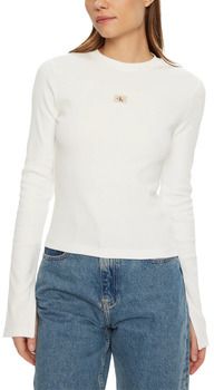Tričká s dlhým rukávom Calvin Klein Jeans  WOVEN LABEL RIB LS T J20J224760