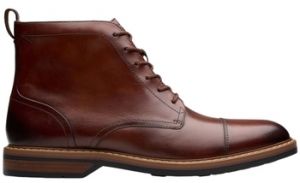 Polokozačky Clarks  ALDWIN CAP MID  Tan Lea 26179733