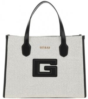 Kabelky Guess  KATINE TOP ZIP SHOUL NATURAL/BLACK Noir