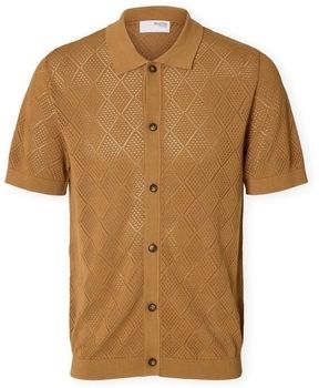 Svetre Selected  Arco Cardigan Polo - Chipmunk