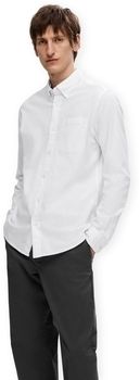 Košele s dlhým rukávom Selected  Noos Regrick Oxford Shirt - White