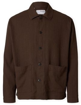 Košele s dlhým rukávom Selected  Rlxtony Formal Overshirt - Demitasse