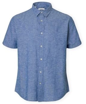 Košele s dlhým rukávom Selected  Noos Reg-Sun Shirt - Medium Blue Denim