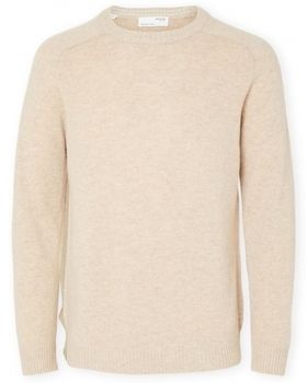 Svetre Selected  Wool Jumper New Coban -  Kelp/Bone White
