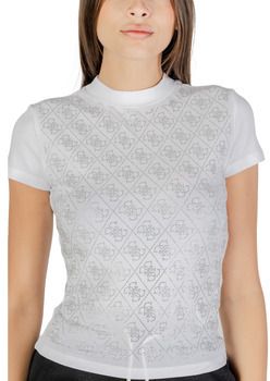 Tričká s krátkym rukávom Guess  SS MOCK NECK ALL OVER 4G TEE W4BI26 J1314