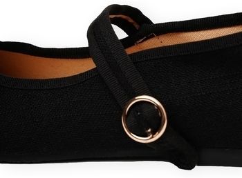 Balerínky/Babies Paez  Mary Jane W - Linen Black