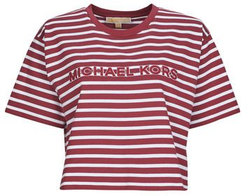 Tričká s krátkym rukávom MICHAEL Michael Kors  YD STRIPED CROP LOGO TEE