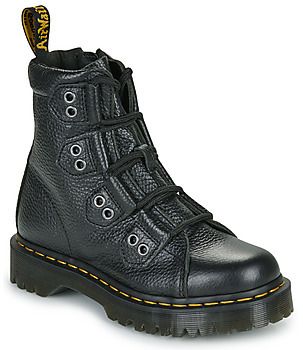 Polokozačky Dr. Martens  1460 Lace To Toe Boot Black Milled Nappa