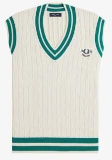 Vesty bez rukávov/Cardigany Fred Perry  CABLE KNIT TENNIS TANK