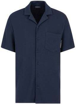Košele s dlhým rukávom Emporio Armani  Waffle Jersey Lounge Shirt Navy Blue