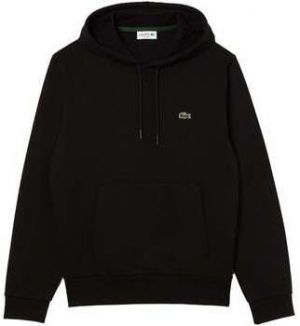 Mikiny Lacoste  Fleece Hoodie Black