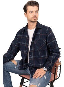 Košele s dlhým rukávom Oasis  083-NAVY-BLUE