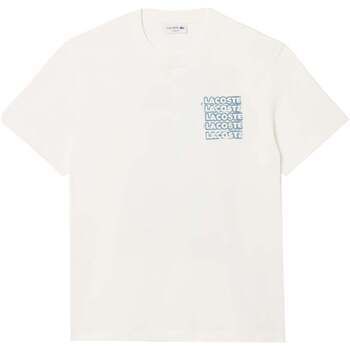 Tričká s krátkym rukávom Lacoste  Logo Graphic T-Shirt White/Blue