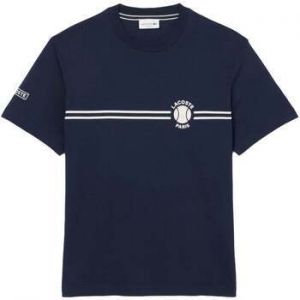 Tričká s krátkym rukávom Lacoste  Printed Embroidered Cotton Jersey T-Shirt Midnight Blue