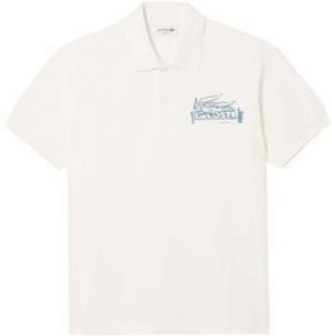 Polokošele s krátkym rukávom Lacoste  Classic Fit Printed Polo Shirt White/Blue