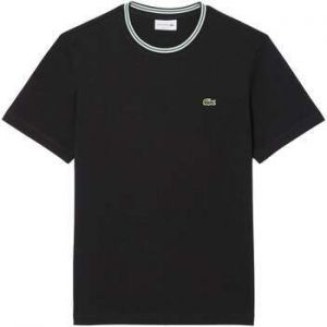 Tričká s krátkym rukávom Lacoste  Regular Fit Ribbed Collar Cotton T-Shirt Black