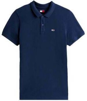 Polokošele s krátkym rukávom Tommy Jeans  Flag Slim Polo Shirt Dark Night Navy