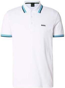 Polokošele s krátkym rukávom BOSS  Paddy Piqué Polo Shirt Open White/Blue