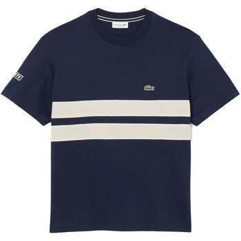 Tričká s krátkym rukávom Lacoste  Heavy Jersey Mesh Band T-Shirt Midnight Blue