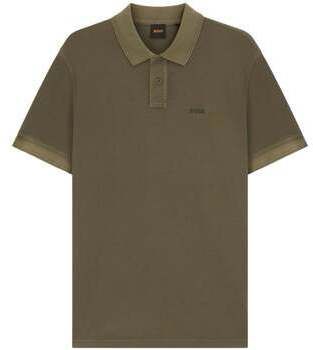 Polokošele s krátkym rukávom BOSS  Prime Cotton Pique Polo Shirt Open Green