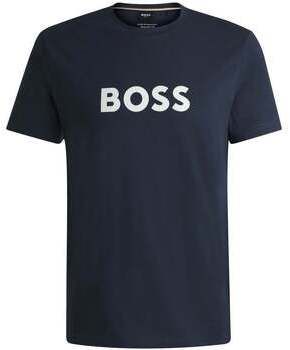 Tričká s krátkym rukávom BOSS  Contrast Logo RN T-Shirt Navy