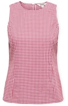 Tielka a tričká bez rukávov Only  Top Maye Check - Salsa/White