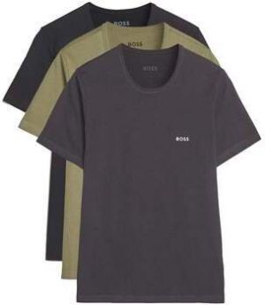 Tričká s krátkym rukávom BOSS  3 Pack Cotton T-Shirts Black/Dark Grey/Khaki Green