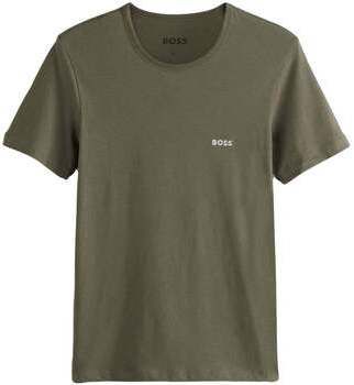 Tričká s krátkym rukávom BOSS  Cotton Basic T-Shirt Khaki Green