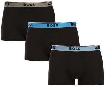 Boxerky BOSS  Cotton Stretch 3 Pack Power Trunks Black