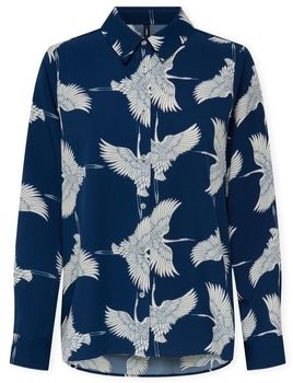 Košele s dlhým rukávom Only  Nova Life Vis Shirt - Blue Dephts