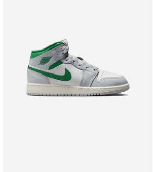 Členkové tenisky Nike  Jordan 1 Mid White Pure Platinum Pine Green (GS)