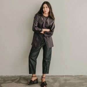 Blúzka Mirakaya  Cut Peplum Blouse - Riscas