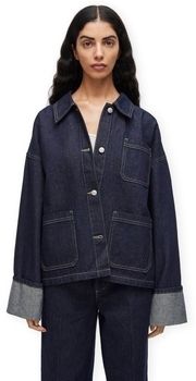 Džínsové bundy Rouge Edit  Martine Jacket - Dark Medium Blue Denim