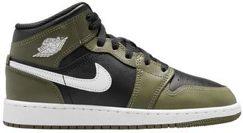 Členkové tenisky Nike  1 Mid Black White Olive (GS)