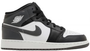 Členkové tenisky Nike  Jordan 1 Mid Black White Iron Grey (GS)